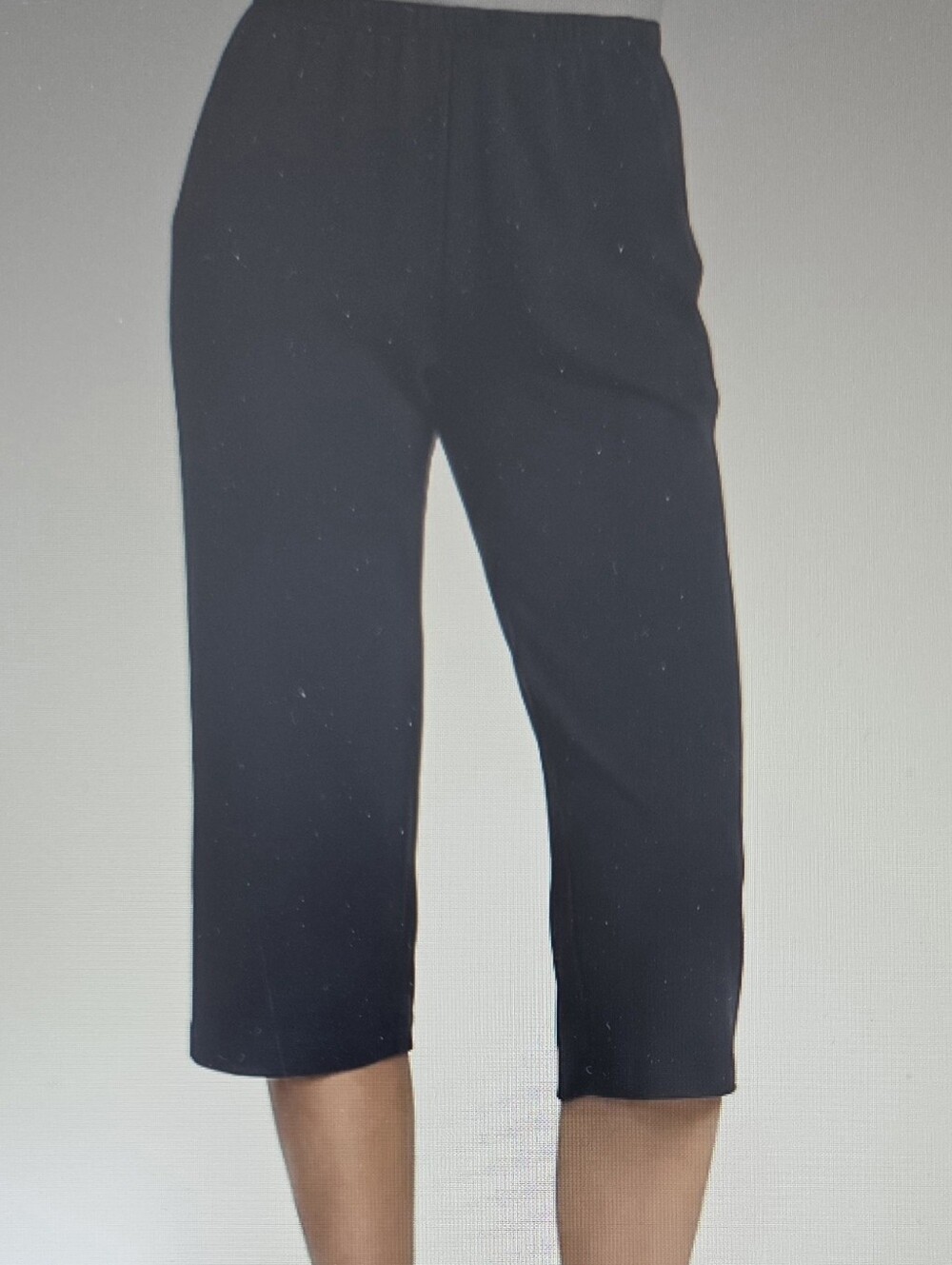 Lands' End Women's Sport Knit Elastic Waist Capri Pants Large Radiant Navy